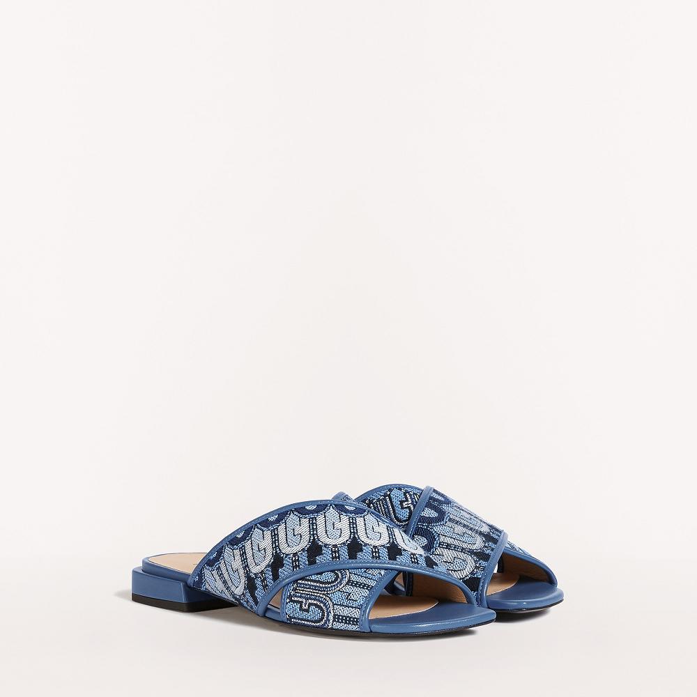 Furla Cross Sandals Blue Women South Africa ZG5617483